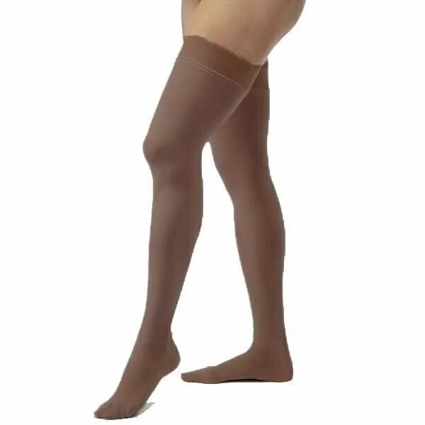 Jobst, Opaque, 15-20 mmHg, Thigh High Closed Toe-Large- Espresso