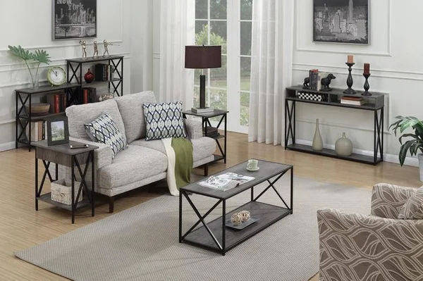 Convenience Concepts Tucson 4 Tier Bookcase, Weathered Gray
