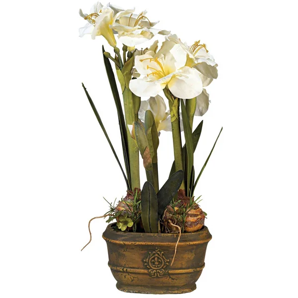 Kensington Hill White Amaryllis 25x22 High Faux Flower Arrangement