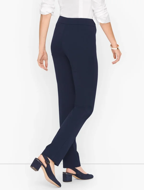Refined Bi-Stretch Straight Leg Pants - Black - 4 Talbots