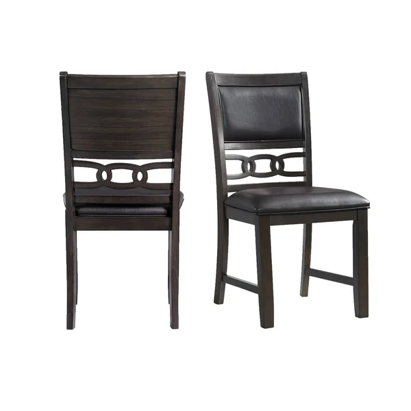 Taylor Standard Height Faux Leather Side Chair Set in Walnut - Picket House Furnishings DAH505SPC