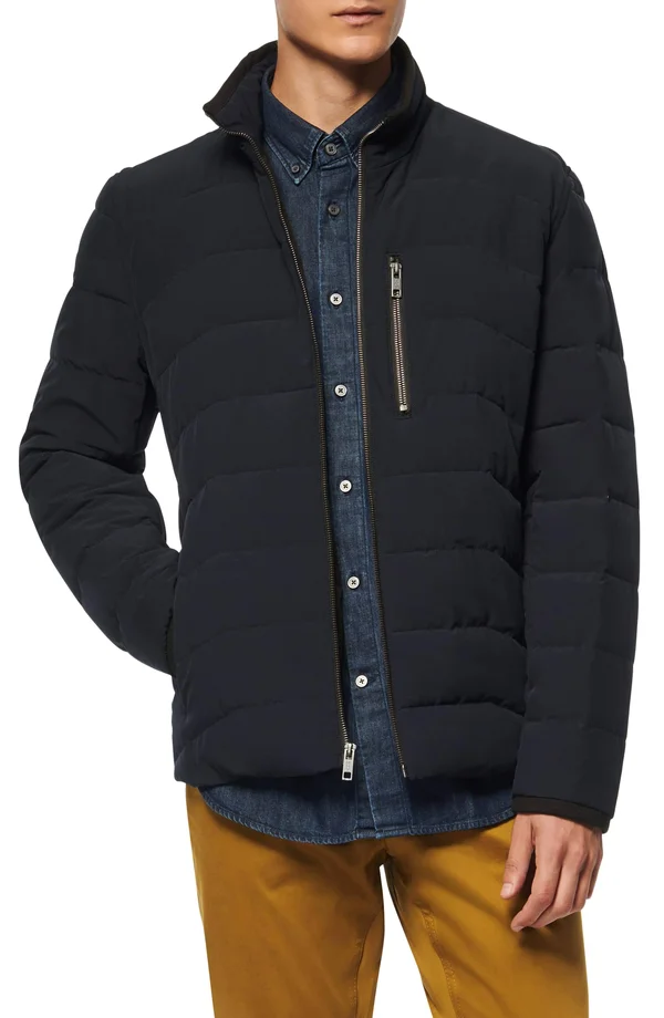 Marc New York Men's Carlisle Stretch Packable Moto Jacket - Ink