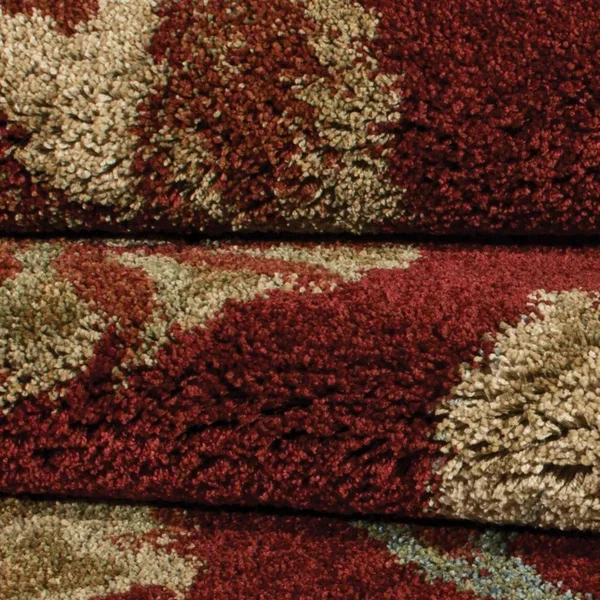 Carolina Weavers Grand Comfort Collection Floral Tendon Shag Area Rug, Beige