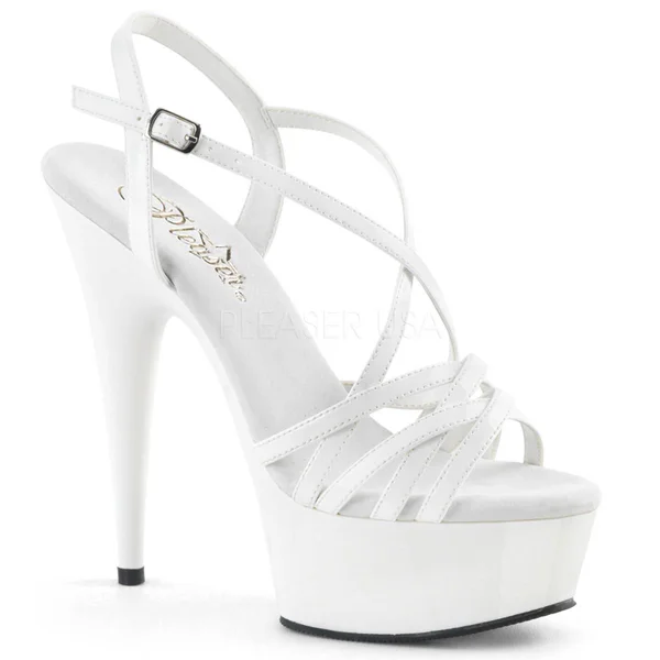 Pleaser DELIGHT-613 - 6x22 Criss-Cross Strap Sandal - Red 13