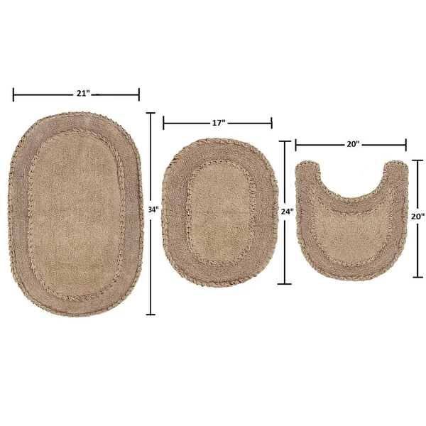 Home Weavers Double Ruffle 3 PC Bath Set - Linen
