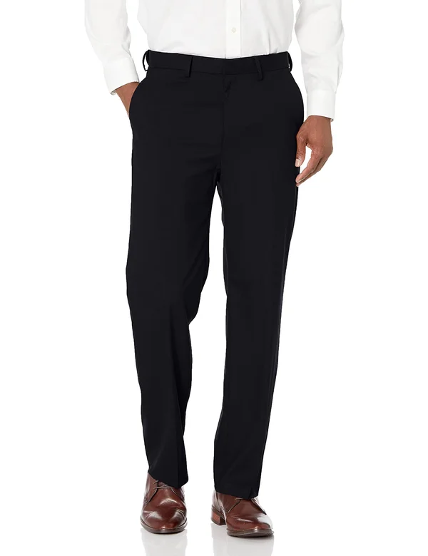 Men's J.M. Haggar Premium Classic-Fit Stretch Sharkskin Flat-Front Hidden Expandable Waist Dress Pants, Size: 38x31, Dark Blue