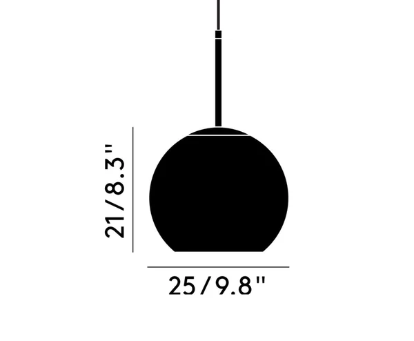 Tom Dixon - Copper Round Pendant Black 25cm