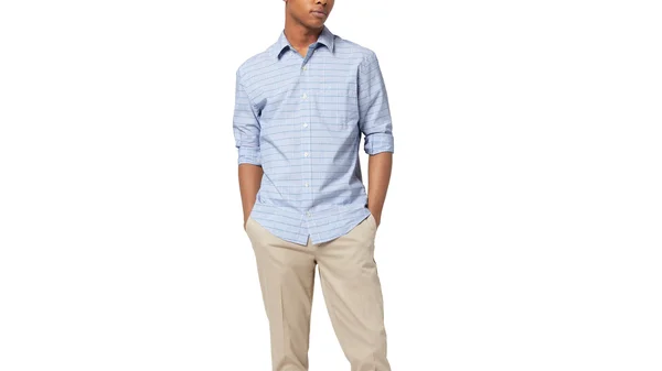Dockers Signature Comfort Flex Shirt (Big and Tall) - Men's, Blue 6XL