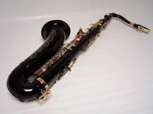 Professional Black Gold Tenor Saxophone - 33.5 x 14.0 x 9.0 inches