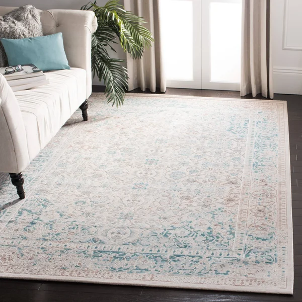 Safavieh Passion PAS405B 2&2x22 x 6&0x22 Runner Turquoise, Ivory Area Rug