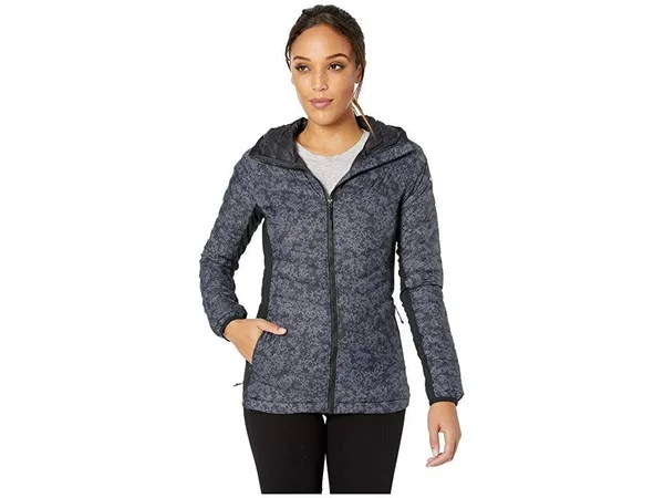 Columbia Powder Pass Hooded Jacket Black Edelweiss Print Xs
