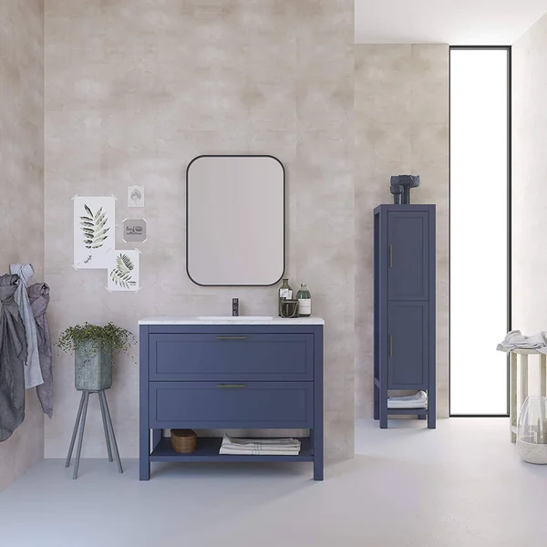 Kende Squared Mirror Black - 32 x 24 in, Metal Squared Wall Mirror