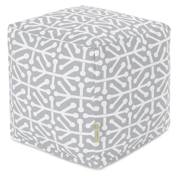 Majestic Home Goods Aruba Indoor - Outdoor Ottoman Pouf Cube - Pacific