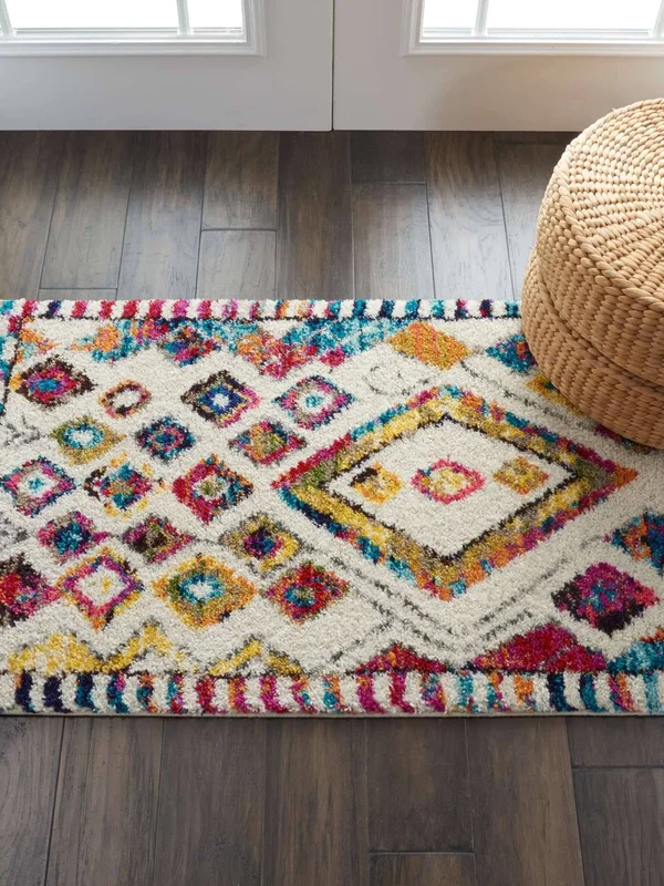 Nourison Moroccan Casbah MCB02 Ivory/Multicolor Area Rug - 5&3x22 x 7&9x22