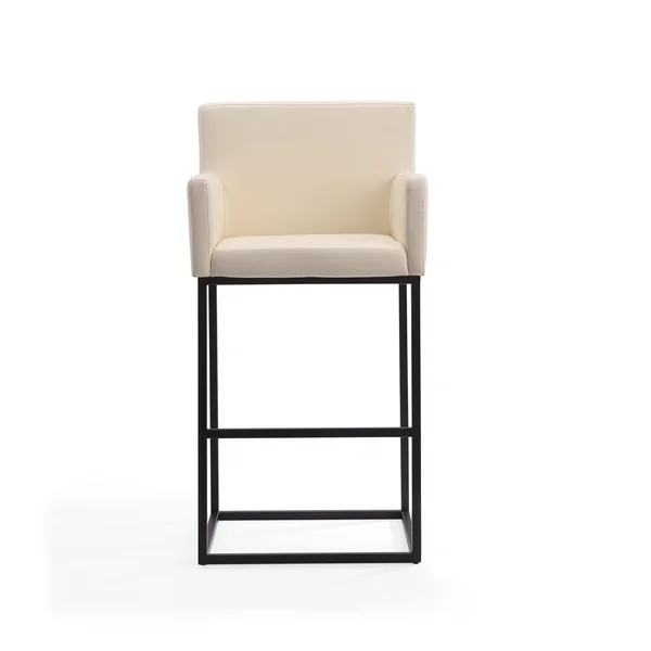 Strick & Bolton Barton Contemporary Leather Bar Stool - Grey