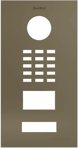 Front Panel for DoorBird D2101V - Stainless Steel V4A, Powder-Coated, Semi-Gloss, RAL 7006, Part#423861855