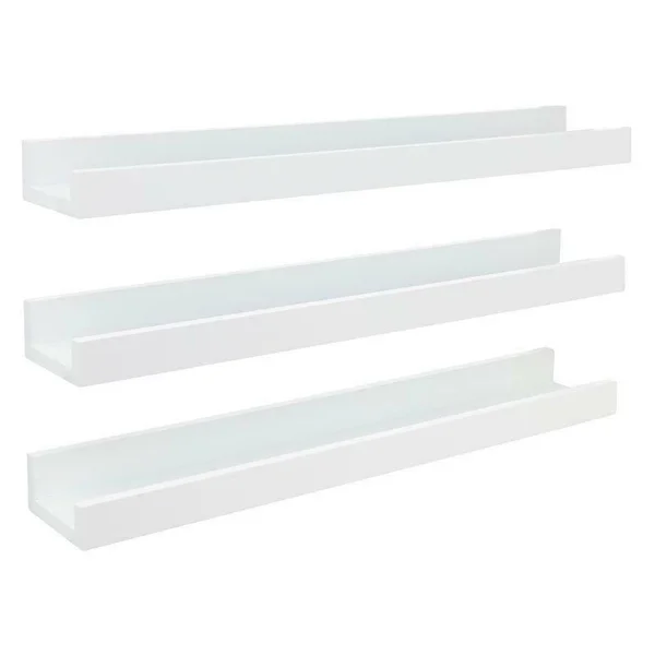 Pemberly Row Modern Edge Ledge White White Engineered Wood