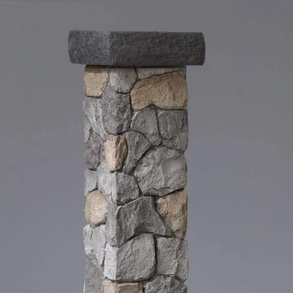 DeckoRail 8 in. x 8 in. Natural Gray Composite Plateau Postcover Cap