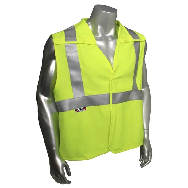 Radians FR 5 Point Break-Away Class 2 Fire Resistant Vest, Solid Hi Vis Green, Utility HRC1 Arc Rated Vest SV94-2VGSFR, Made in