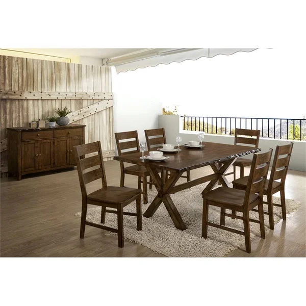 Furniture of America Terra Rustic Dining Table in Walnut