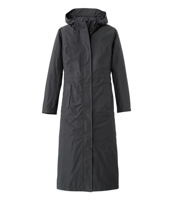 Women's H2OFF Raincoat - Mesh-Lined Long Black 3X, L.L.Bean