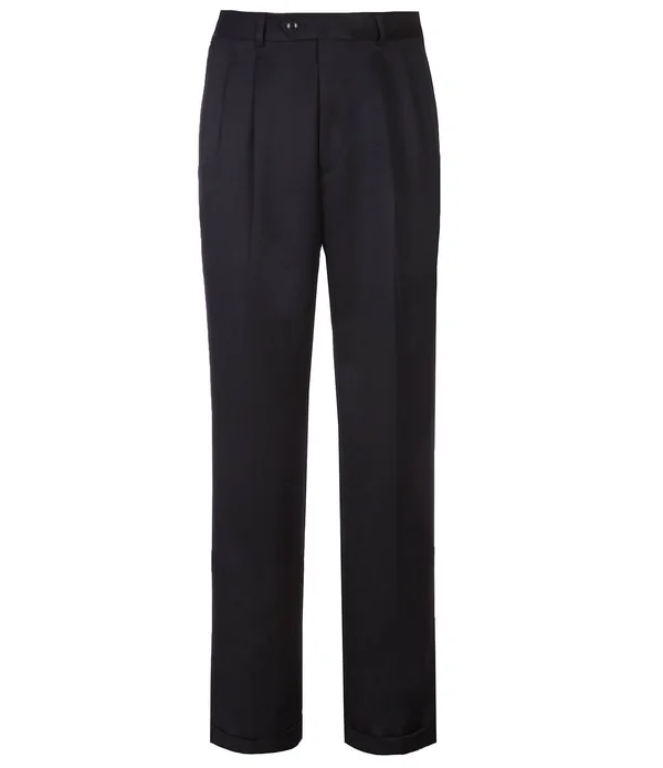 Roundtree Yorke Travel Smart Non-Iron Pleated Ultimate Comfort Microfiber Dress Pants - Mens, 42 34, Navy - Dillard&s Exclusive