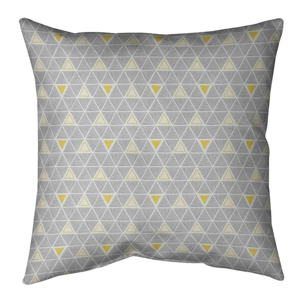 Porch & den Baldock Color Accent Triangles Throw Pillow - 18 x 18 - Purple Accent - Linen
