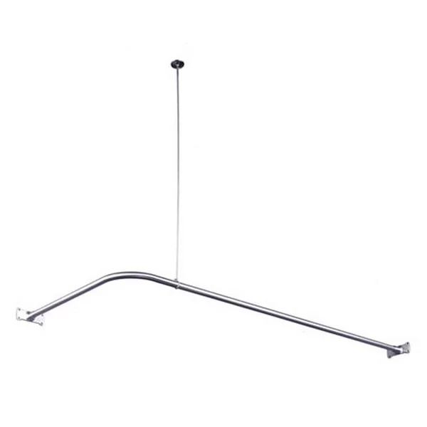 Kingston Brass Chrome Corner Shower Rod - Silver