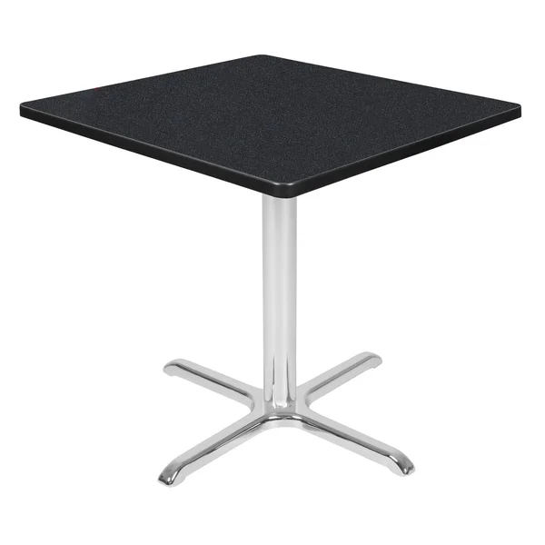 30x22 Via Square x - Base Dining Table Carbon/Chrome - Regency