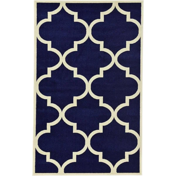 Unique Loom Austin Trellis Area Rug (6& x 6& Round - Black)