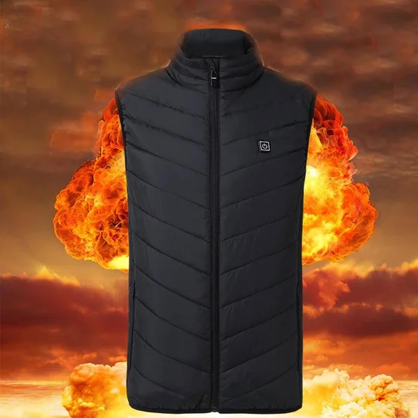 Unisex Warming Heated Vest Jacket, Black, 2XL