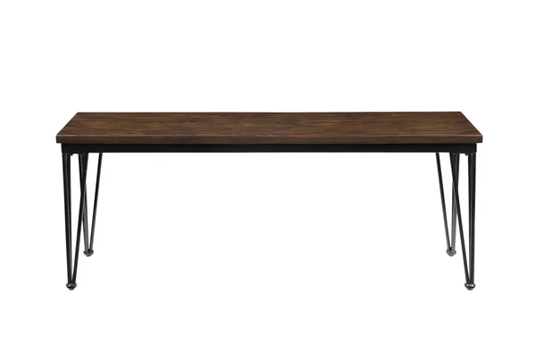 HomeRoots 13x22 x 48x22 x 18x22 Walnut Black Metal Wood Bench
