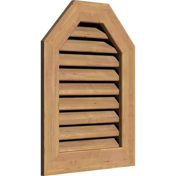 Ekena Millwork GVWOT24X3401SFUWR 24x22W x 34x22H Octagonal Top Gable Vent (29x22W x 39x22H Frame Size): Unfinished, Functional