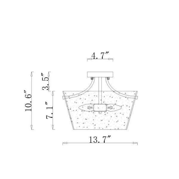 Warehouse of Tiffany Ambrose Semi-Flush Mount in Matte Black, ShopLadder MX25/3