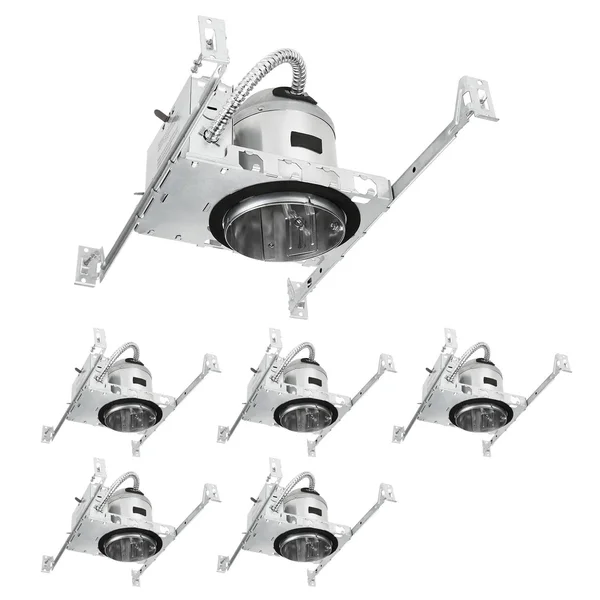 Torchstar 4 inch New Construction Recessed Housing - IC Rated Air Tight Ceiling Downlight Can, E26 Screw Base, UL-Listed, Aluminu