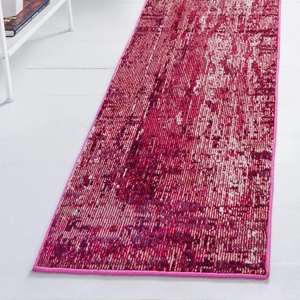 Starlight 6 ft Runner Red Abstract Area Rug