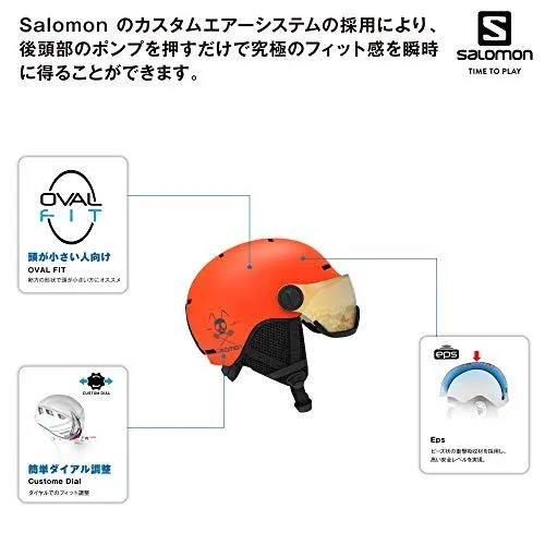 Salomon Grom Visor Helmet - Kids& Flame, M