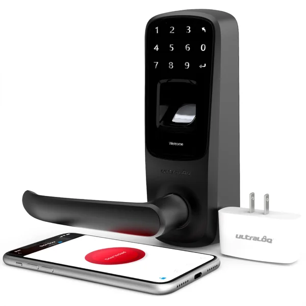Ultraloq UL3 BT 2nd Gen Smart Lock + WiFi Bridge 5-in-1 Keyless Entry Electronic Door Handle - Black