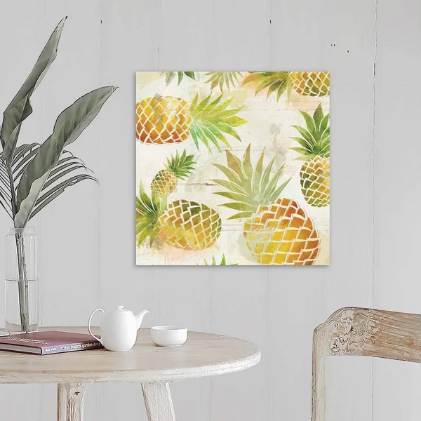 Pineapple Dance II, Large Solid-Faced Canvas Wall Art Print, Great Big Canvas