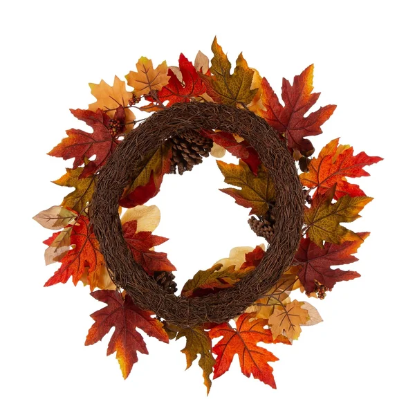 Glitzhome 22x22D Blooming Magnolia Wreath with 24x22L Bamboo Basket