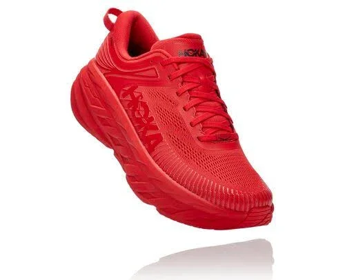 Hoka Men's Bondi 7 Road Running Shoes in Red, Size 14
