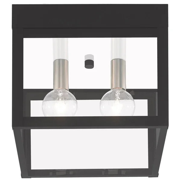 Livex Lighting 20588-91 Brushed Nickel Nyack 2 Light Outdoor Ceiling Mount