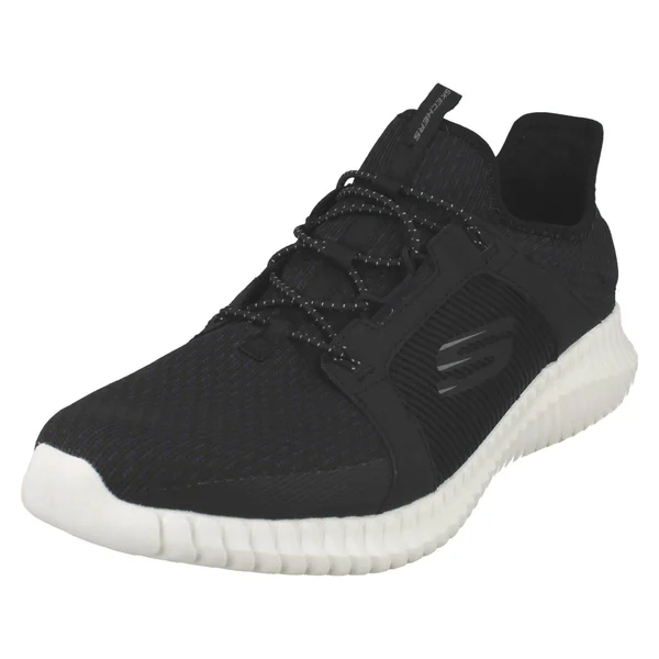 Skechers Men's Elite Flex Bungee Lace Shoe - Black/White