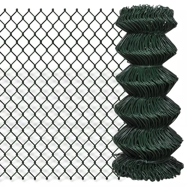 vidaXL Chain Link Fence Steel 2& 7x22x49& 2x22 Green
