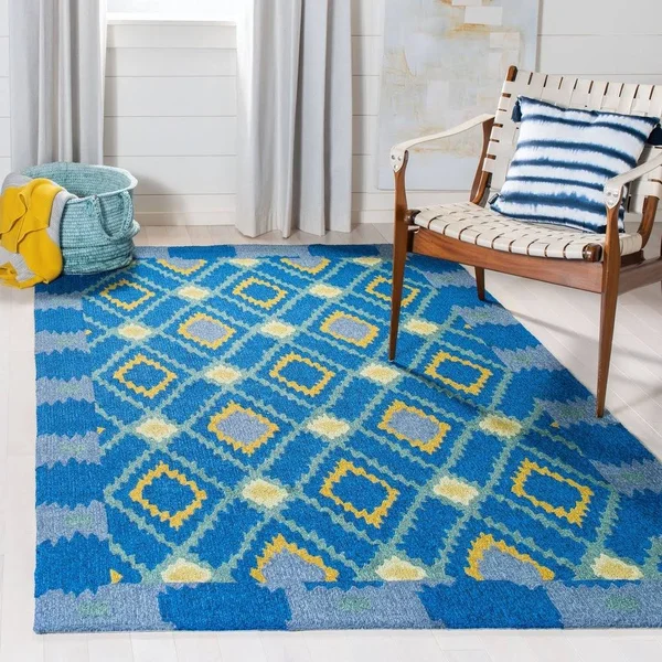 Safavieh Four Seasons Indigo & Yellow Area Rug; Round 6&