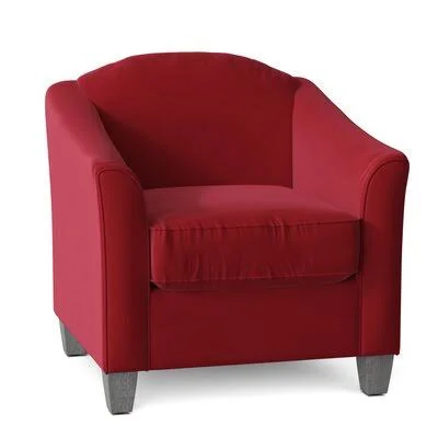 Birkett Armchair Body Fabric: Sunbrella Canvas Flax, Leg Color: Gray