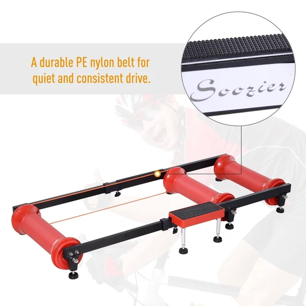 Soozier Adjustable Indoor Fitness Cycling Parabolic Roller Bike Trainer