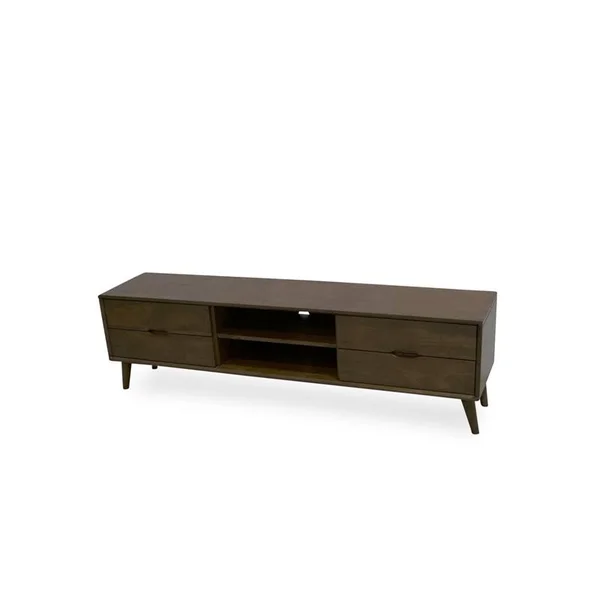 Allora Mid Century Modern Wood TV Stand in Brown Walnut