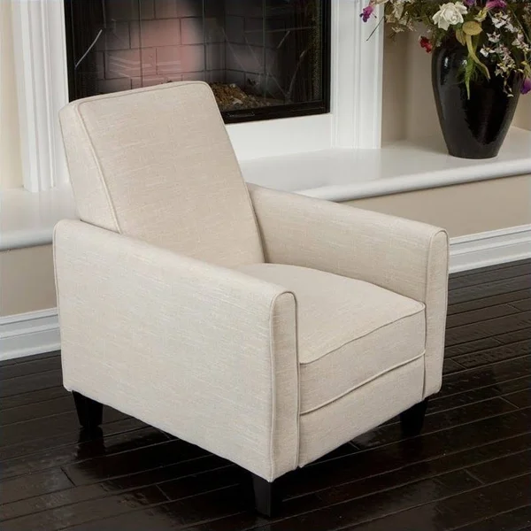 Noble House Trent Home Delouth Recliner Club Chair in Beige