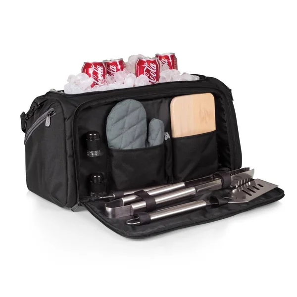 Black Colorado State Rams BBQ Kit Cooler